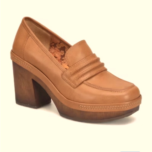 Korks‎ platform loafer pumps women’s size 8.5 Carmel color vegan shoes - Picture 1 of 6